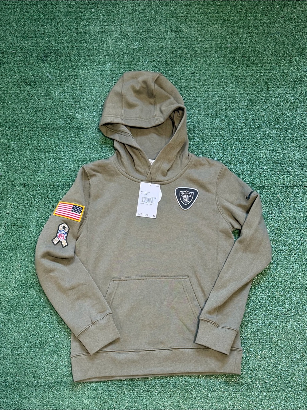 Las Vegas Raiders Hoodie Nike Salute To Service 2025 Youth Medium
